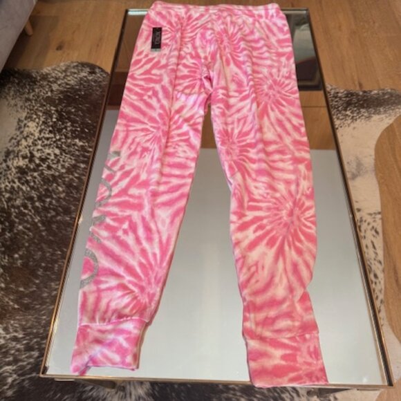 NWT XOXO Women's Pink Tie-Dye Fleece Joggers - Size S - Picture 5 of 7
